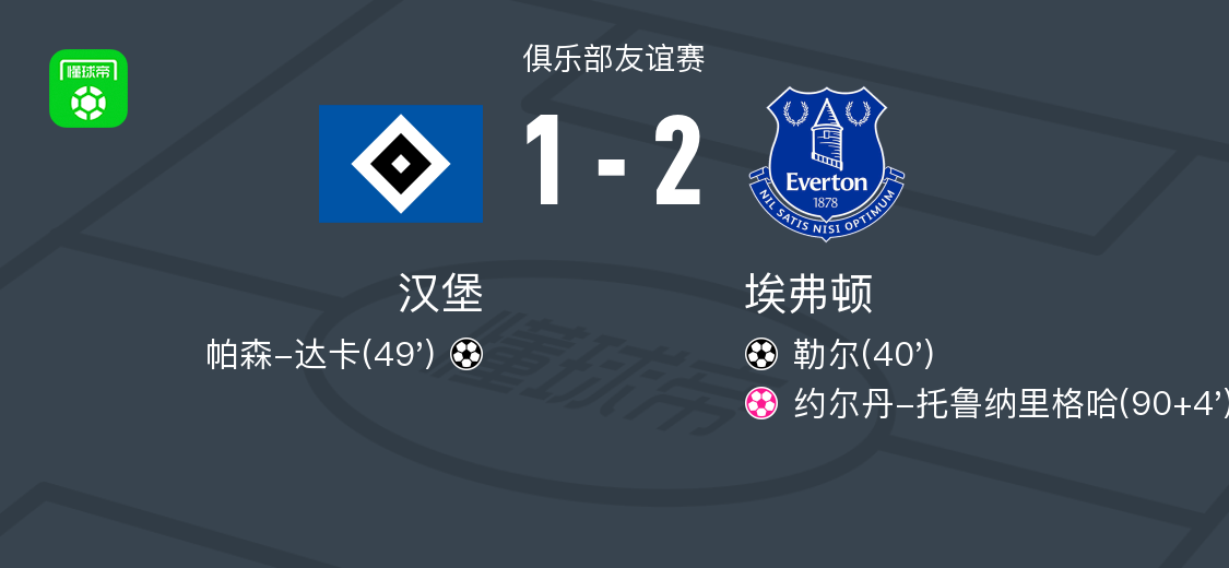 埃弗顿2-1汉堡,勒尔建功